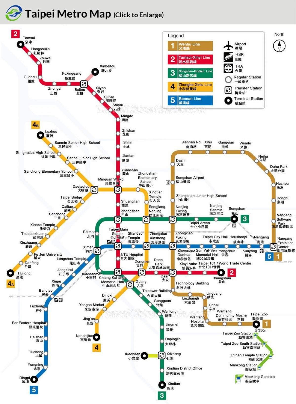 Карта на метрото Тайван