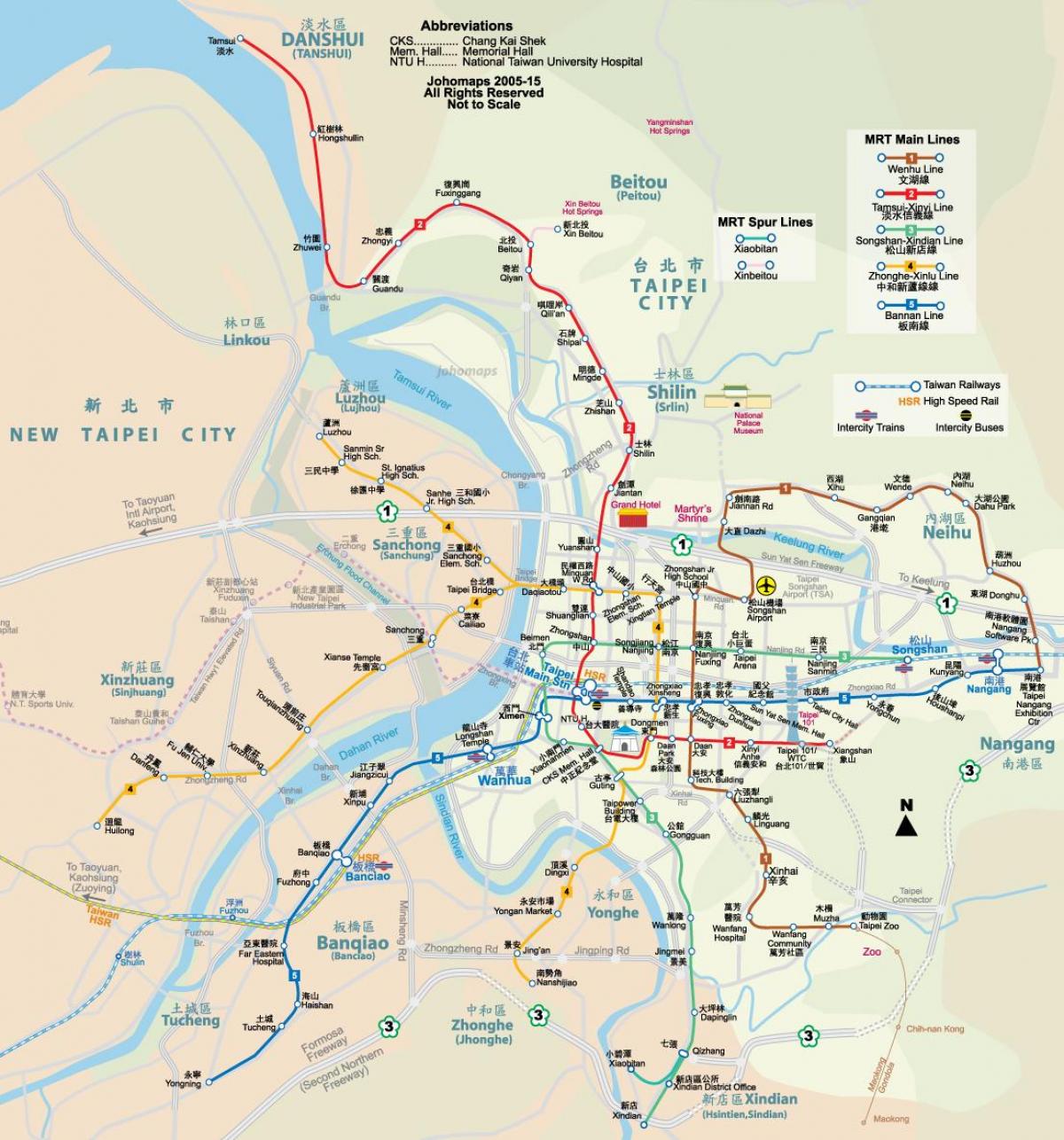 карта на метрото в Тайван