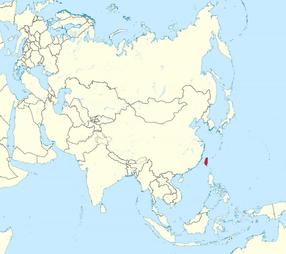 Тайван в Азия карта
