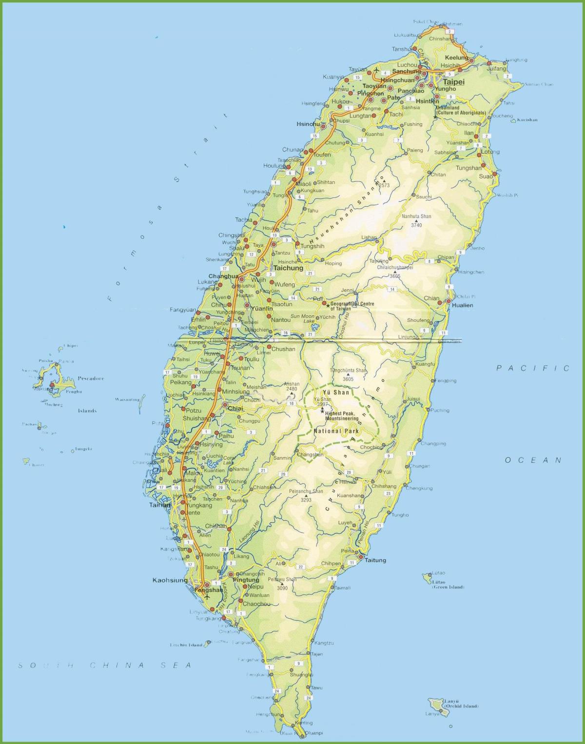 карта на Тайван
