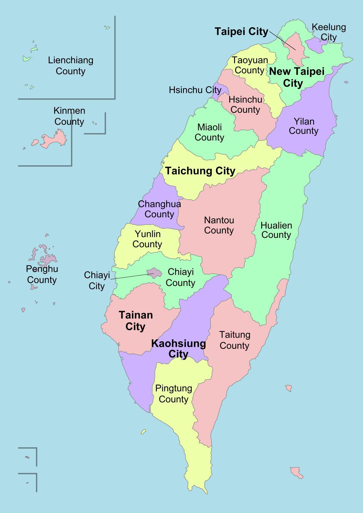 Карта на Тайван област 