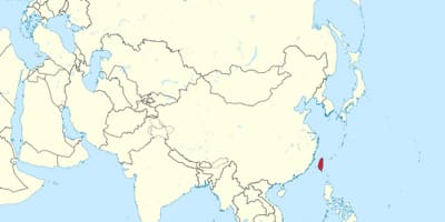 Тайван в Азия карта