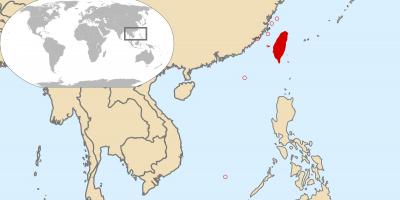 Карта на света, показваща Тайван
